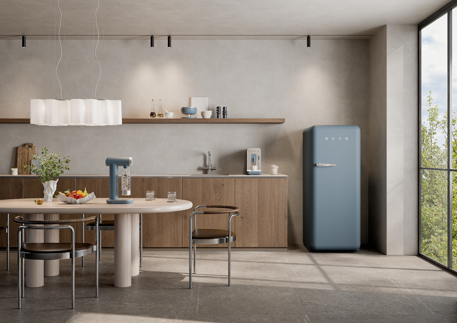 Smeg matt viharkék FAB28 hűtőszekrény és kisgépek