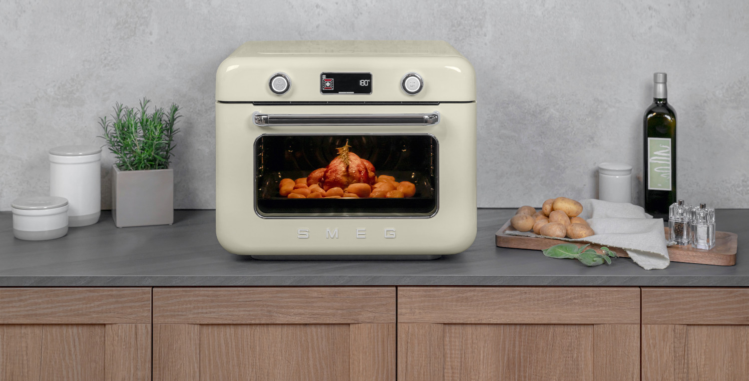 SMEG GALILEO 10-AZ 1-BEN MULTIFUNKCIÓS ASZTALI SÜTŐ, 50-es évek retro design, bézs
