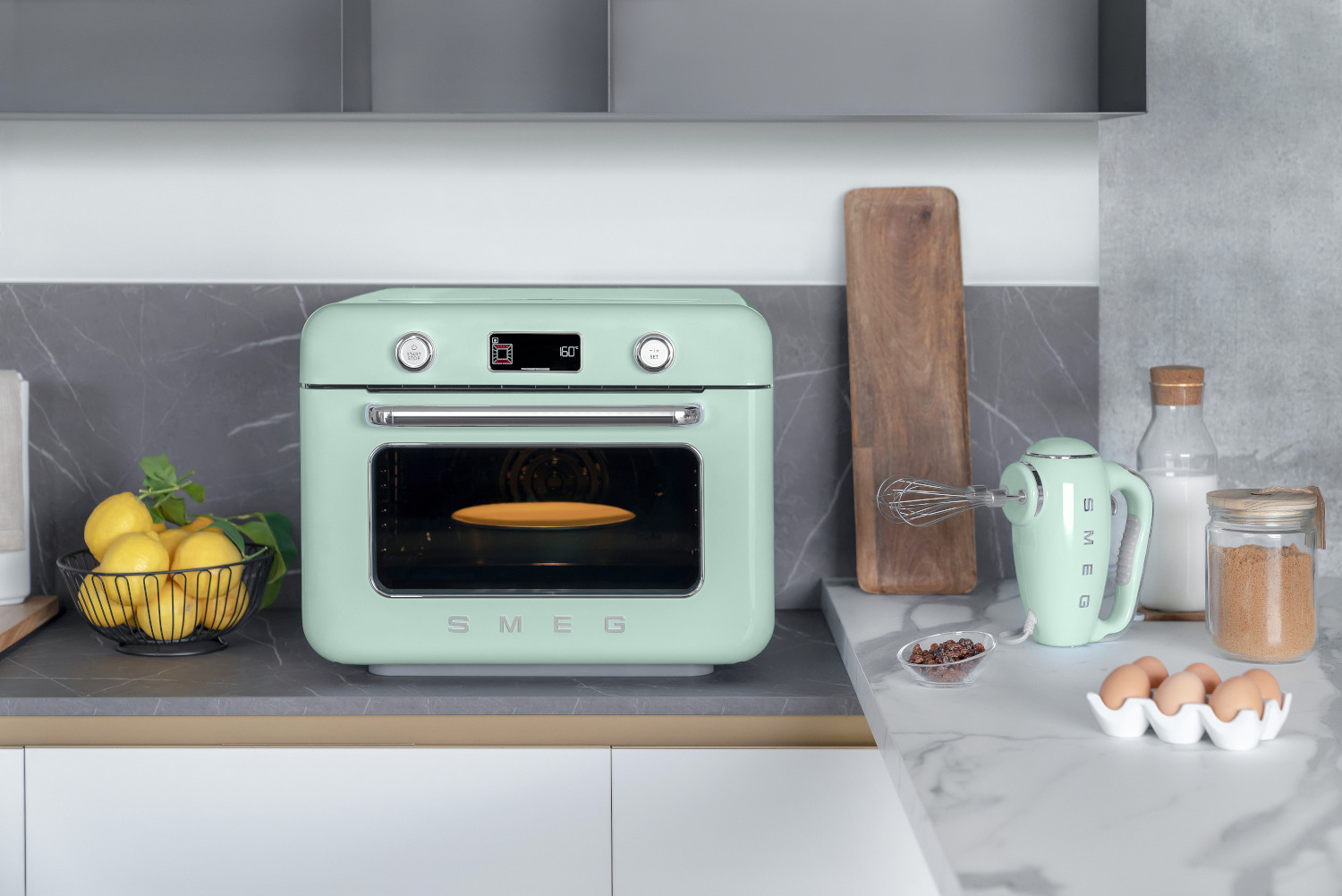 SMEG GALILEO 10-AZ 1-BEN MULTIFUNKCIÓS ASZTALI SÜTŐ, 50-es évek retro design, világoszöld