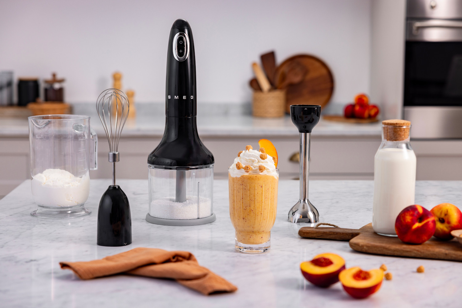 SMEG BOTMIXER SZETT, 50-es évek retro design, fekete