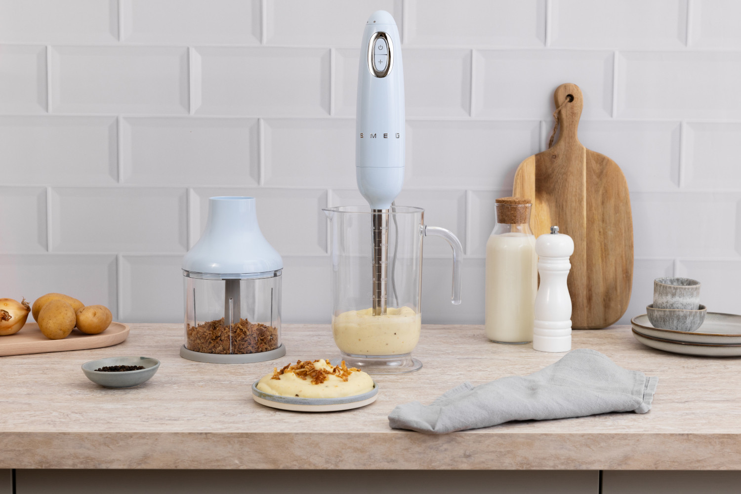 SMEG BOTMIXER SZETT, 50-es évek retro design, világoskék