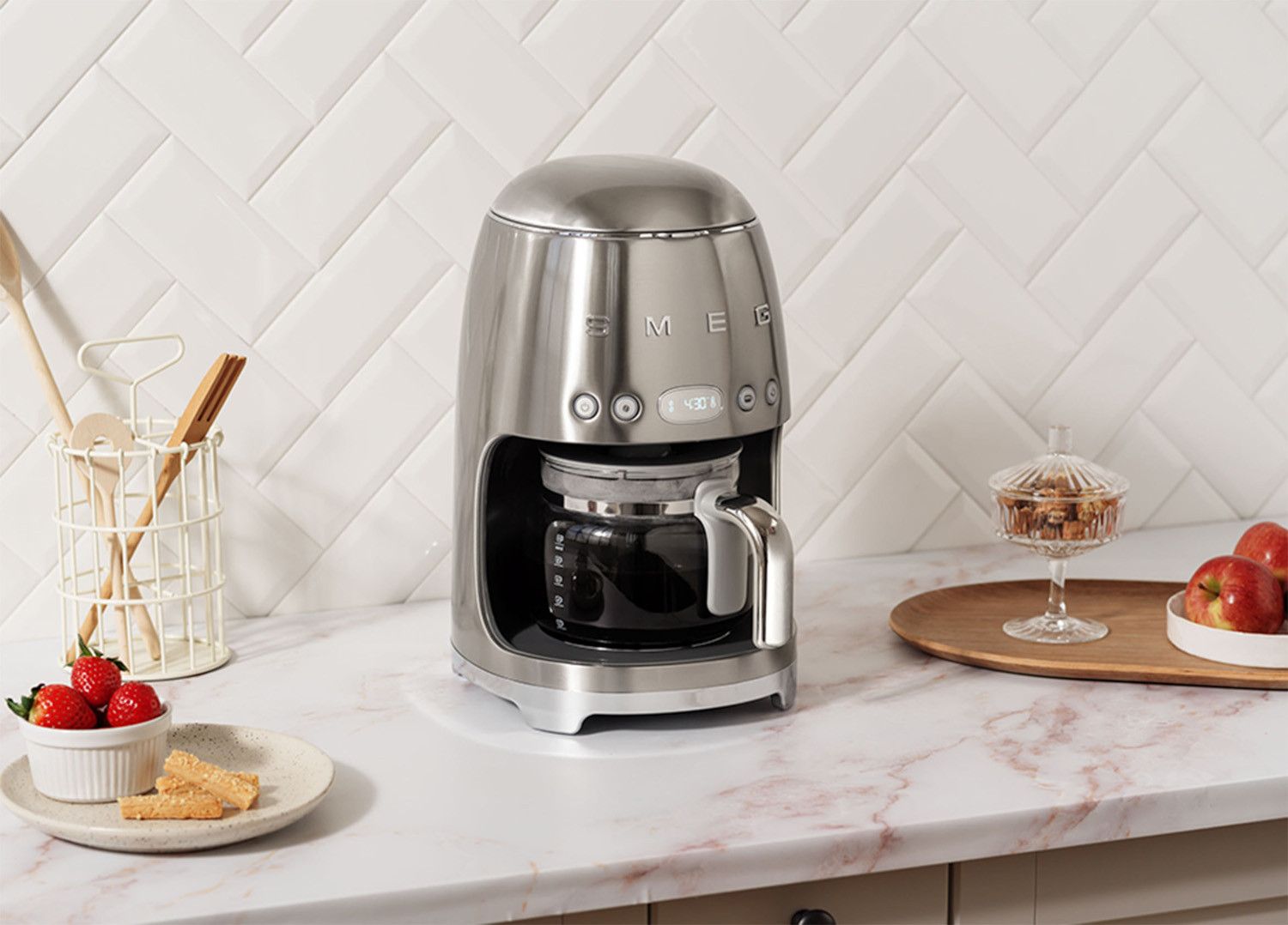 SMEG FILTERES KÁVÉFŐZŐ, 50-es évek retro design, rozsdamentes hatás