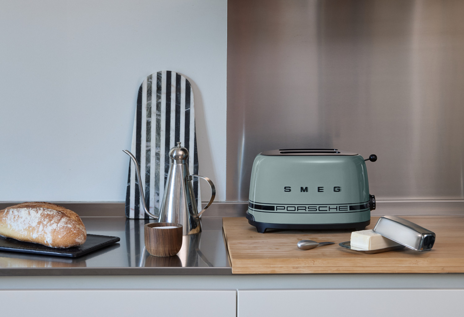 Porsche x SMEG KENYÉRPIRÍTÓ, 2 szeletes, Shade Green