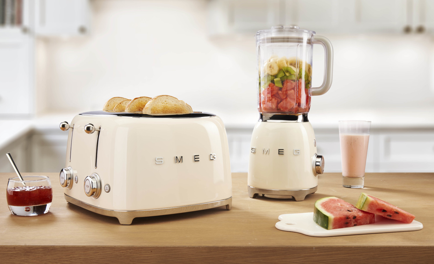 Smeg bézs 2x2 szeletes kenyérpirító és turmixgép