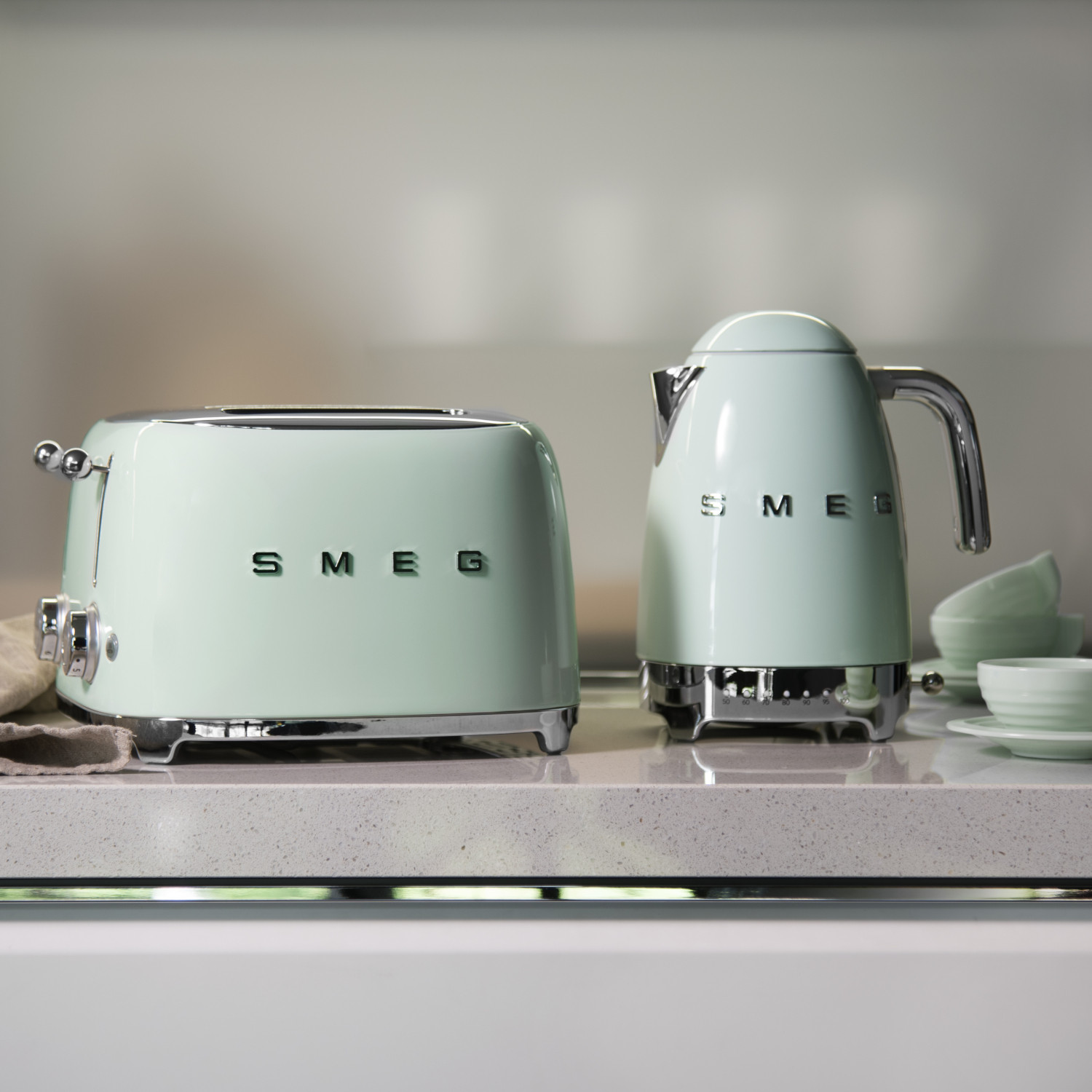 Smeg világoszöld reggeliző szett